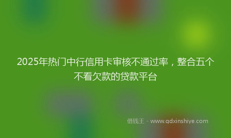 2025年热门中行信用卡审核不通过率,整合五个不看欠款的贷款平台