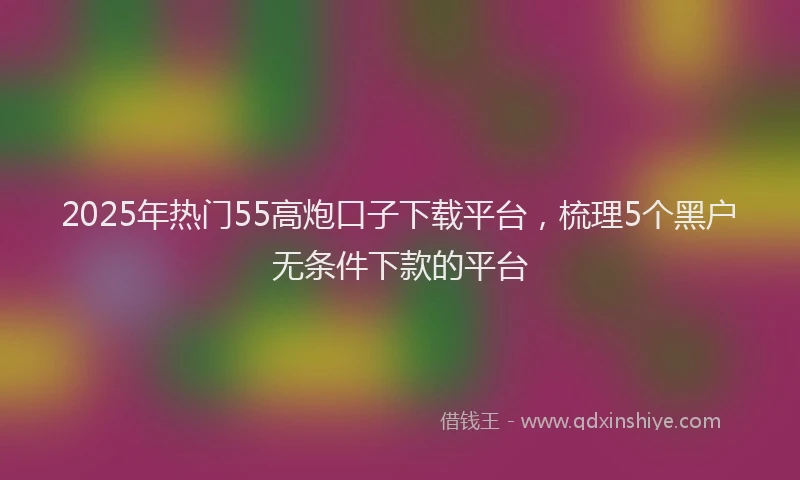 2025年热门55高炮口子下载平台，梳理5个黑户无条件下款的平台