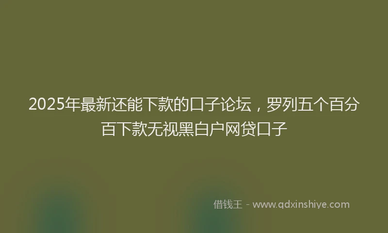 2025年最新还能下款的口子论坛，罗列五个百分百下款无视黑白户网贷口子