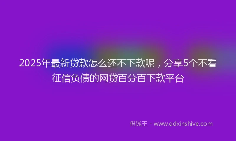 2025年最新贷款怎么还不下款呢，分享5个不看征信负债的网贷百分百下款平台
