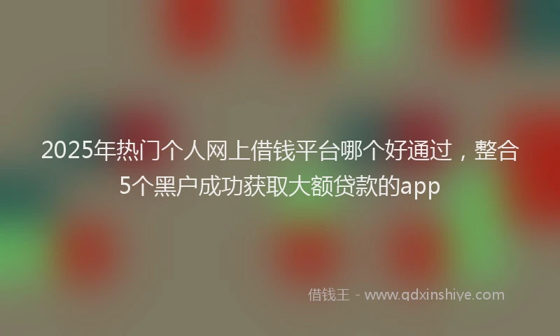2025年热门个人网上借钱平台哪个好通过，整合5个黑户成功获取大额贷款的app