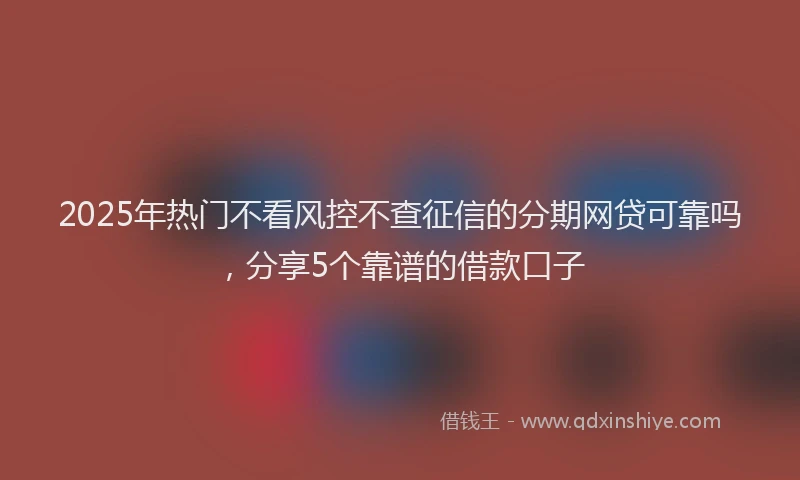 2025年热门不看风控不查征信的分期网贷可靠吗，分享5个靠谱的借款口子
