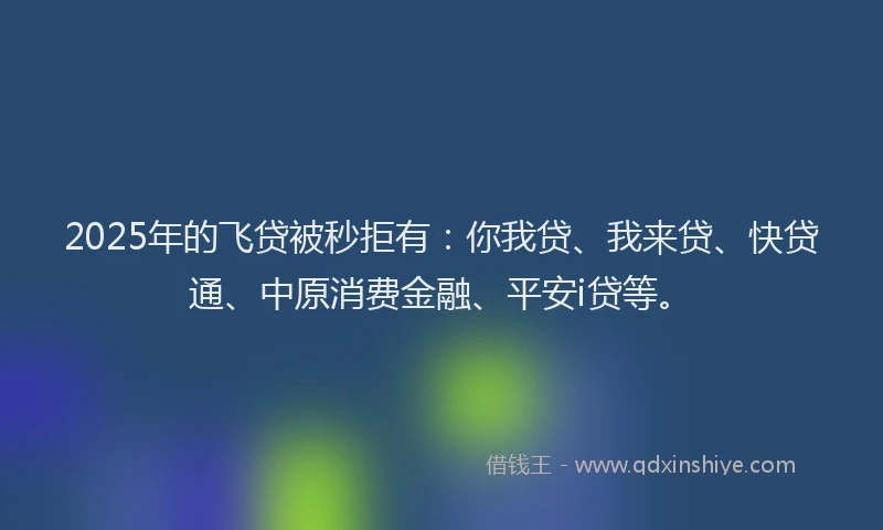 2025年的飞贷被秒拒有：你我贷、我来贷、快贷通、中原消费金融、平安i贷等。