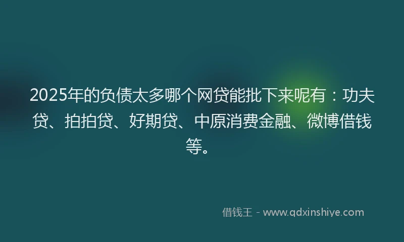 2025年的负债太多哪个网贷能批下来呢有：功夫贷、拍拍贷、好期贷、中原消费金融、微博借钱等。