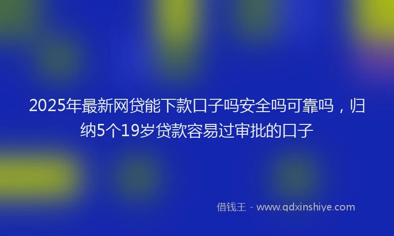 2025年最新网贷能下款口子吗安全吗可靠吗，归纳5个19岁贷款容易过审批的口子