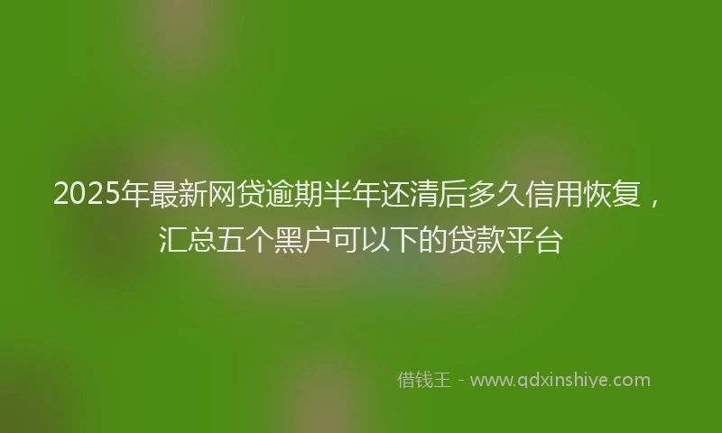 2025年最新网贷逾期半年还清后多久信用恢复，汇总五个黑户可以下的贷款平台
