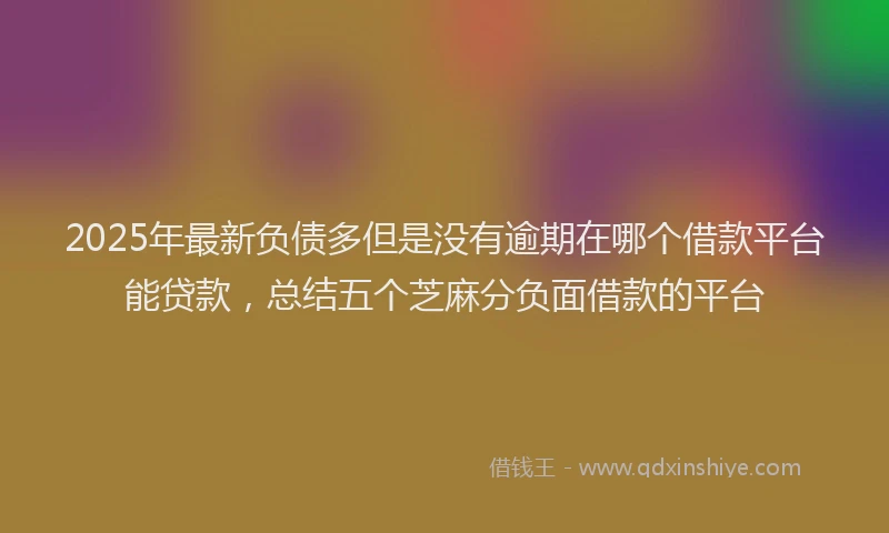 2025年最新负债多但是没有逾期在哪个借款平台能贷款，总结五个芝麻分负面借款的平台