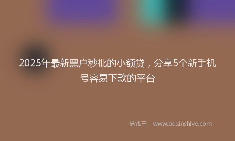 2025年最新黑户秒批的小额贷，分享5个新手机号容易下款的平台