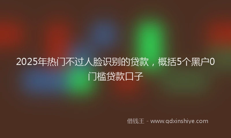2025年热门不过人脸识别的贷款，概括5个黑户0门槛贷款口子