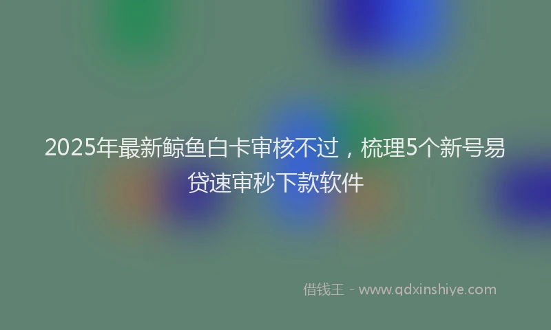 2025年最新鲸鱼白卡审核不过，梳理5个新号易贷速审秒下款软件