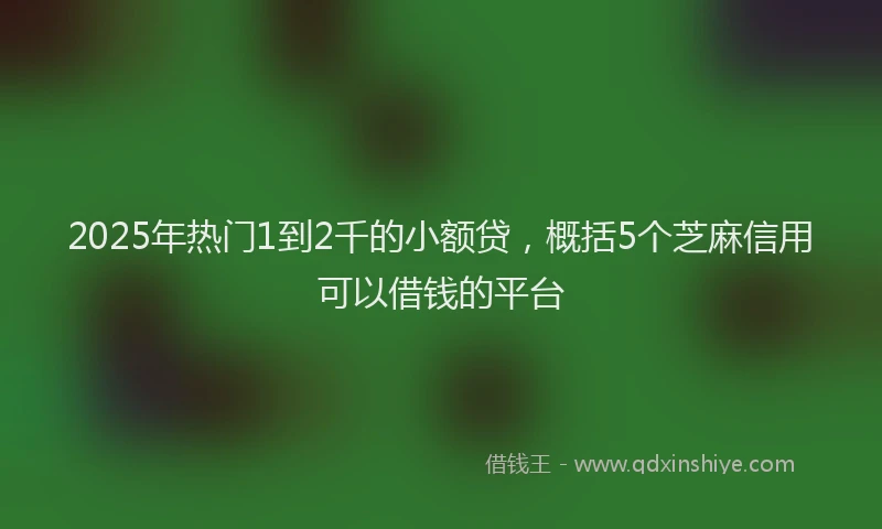 2025年热门1到2千的小额贷，概括5个芝麻信用可以借钱的平台