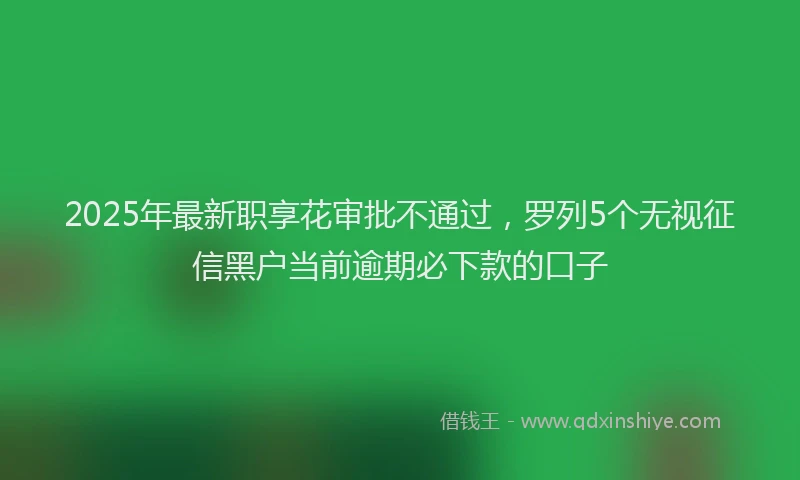 2025年最新职享花审批不通过，罗列5个无视征信黑户当前逾期必下款的口子