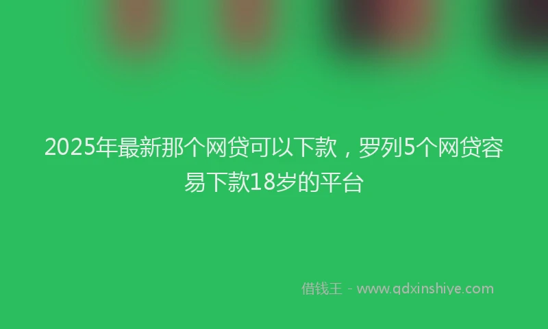 2025年最新那个网贷可以下款，罗列5个网贷容易下款18岁的平台
