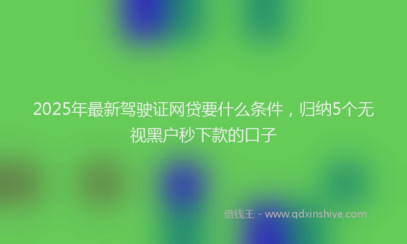 2025年最新驾驶证网贷要什么条件，归纳5个无视黑户秒下款的口子