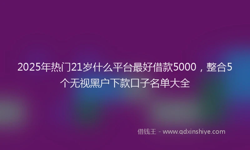 2025年热门21岁什么平台最好借款5000，整合5个无视黑户下款口子名单大全