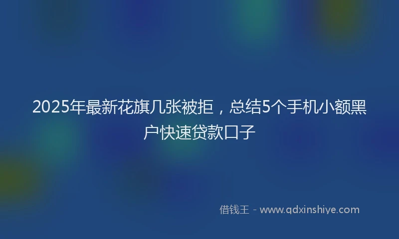 2025年最新花旗几张被拒，总结5个手机小额黑户快速贷款口子