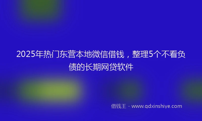 2025年热门东营本地微信借钱，整理5个不看负债的长期网贷软件
