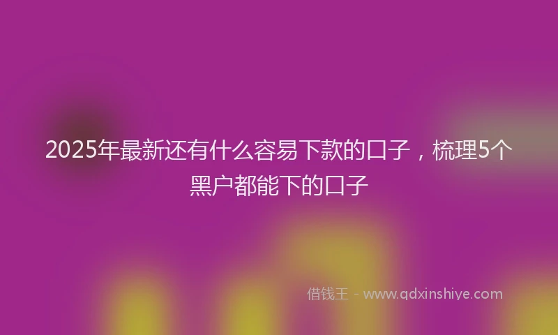 2025年最新还有什么容易下款的口子，梳理5个黑户都能下的口子