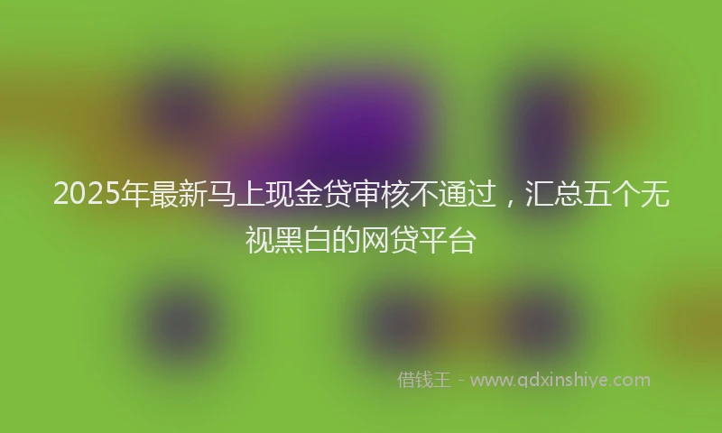 2025年最新马上现金贷审核不通过，汇总五个无视黑白的网贷平台