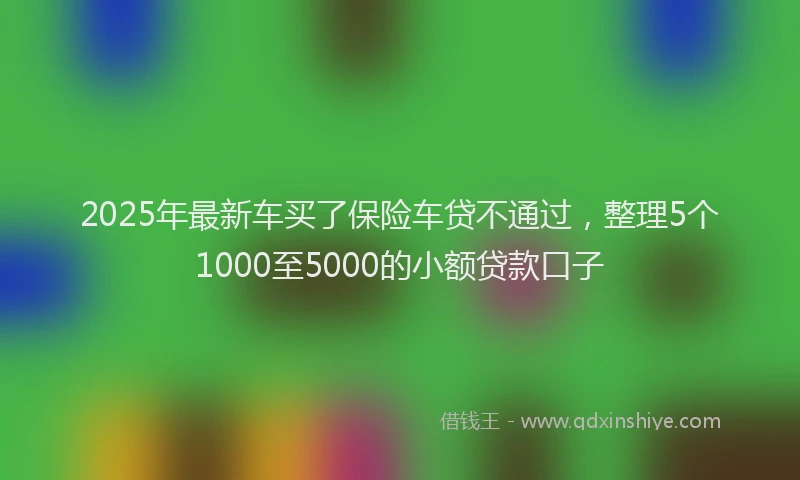 2025年最新车买了保险车贷不通过，整理5个1000至5000的小额贷款口子