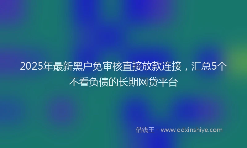 2025年最新黑户免审核直接放款连接，汇总5个不看负债的长期网贷平台