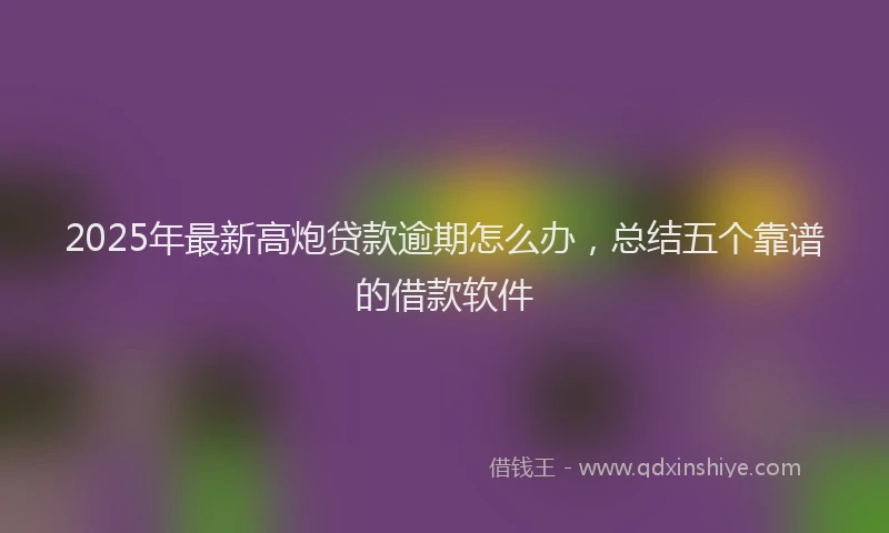 2025年最新高炮贷款逾期怎么办，总结五个靠谱的借款软件