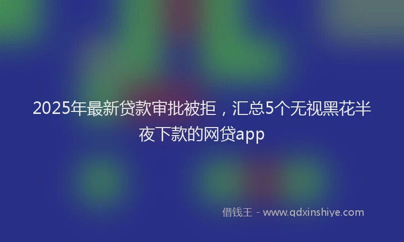 2025年最新贷款审批被拒，汇总5个无视黑花半夜下款的网贷app