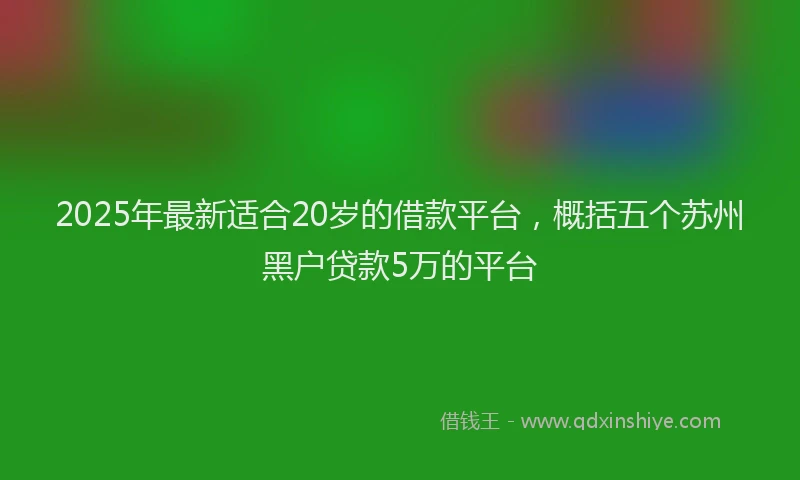 2025年最新适合20岁的借款平台，概括五个苏州黑户贷款5万的平台