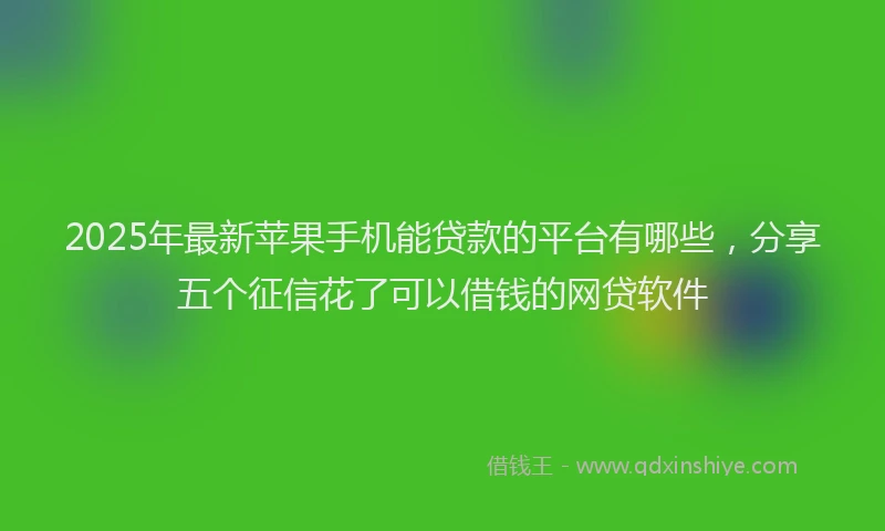 2025年最新苹果手机能贷款的平台有哪些，分享五个征信花了可以借钱的网贷软件