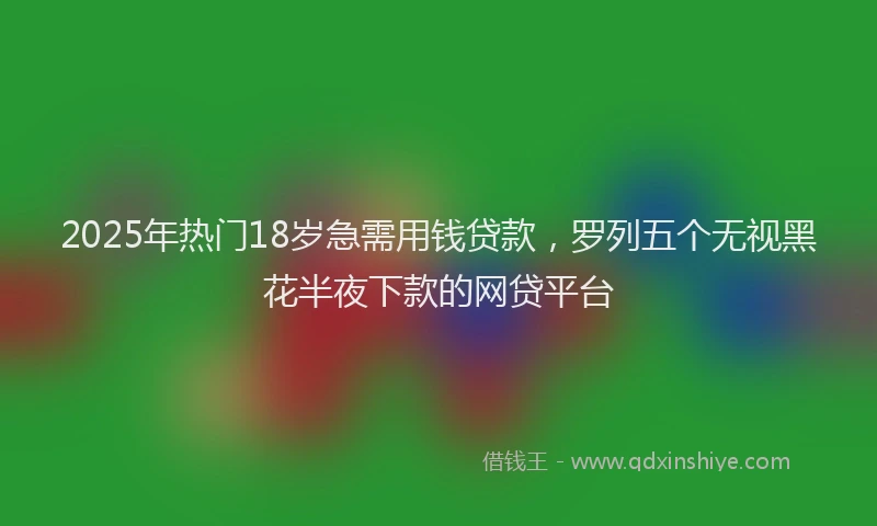 2025年热门18岁急需用钱贷款，罗列五个无视黑花半夜下款的网贷平台