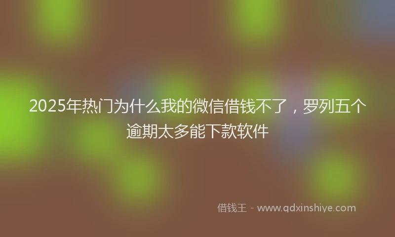 2025年热门为什么我的微信借钱不了，罗列五个逾期太多能下款软件