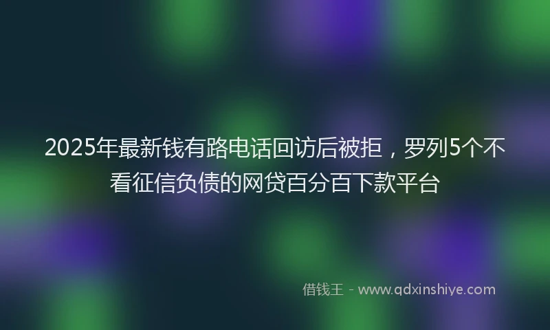 2025年最新钱有路电话回访后被拒，罗列5个不看征信负债的网贷百分百下款平台