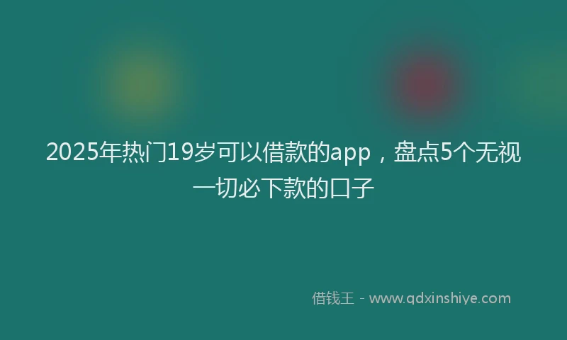 2025年热门19岁可以借款的app，盘点5个无视一切必下款的口子