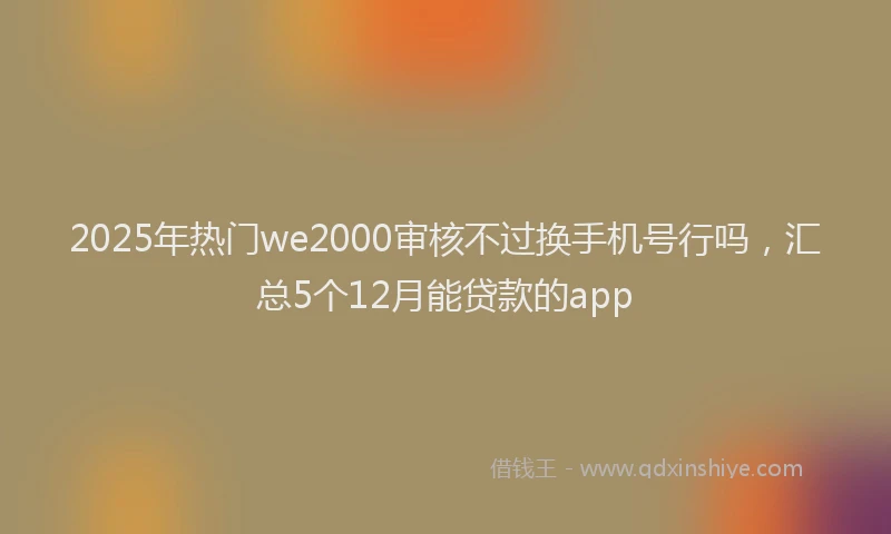 2025年热门we2000审核不过换手机号行吗，汇总5个12月能贷款的app