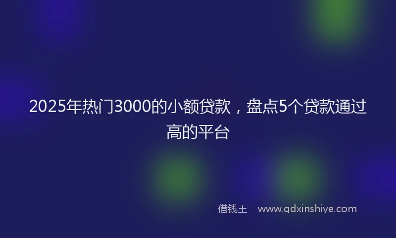 2025年热门3000的小额贷款，盘点5个贷款通过高的平台