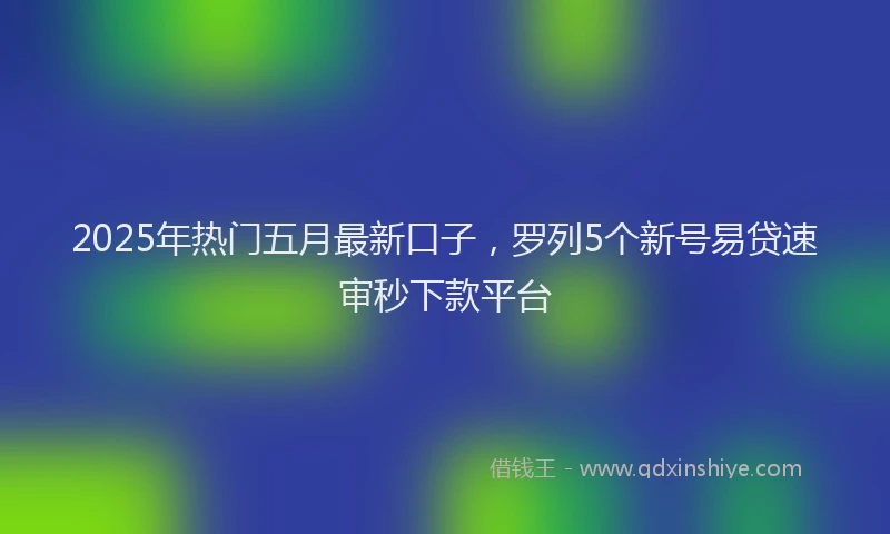 2025年热门五月最新口子，罗列5个新号易贷速审秒下款平台