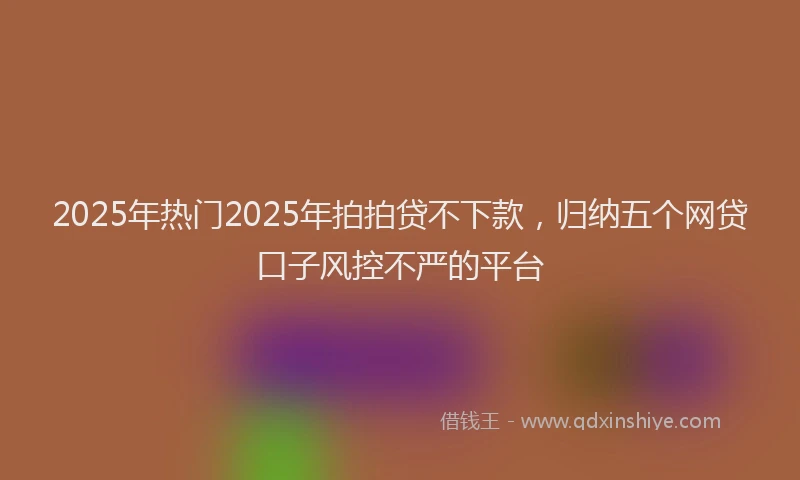 2025年热门2025年拍拍贷不下款，归纳五个网贷口子风控不严的平台