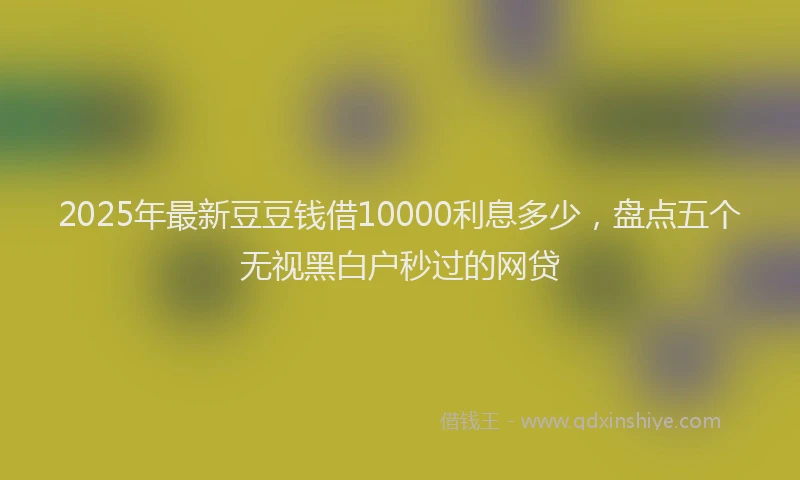 2025年最新豆豆钱借10000利息多少，盘点五个无视黑白户秒过的网贷