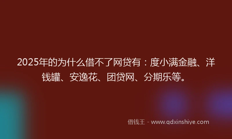 2025年的为什么借不了网贷有：度小满金融、洋钱罐、安逸花、团贷网、分期乐等。