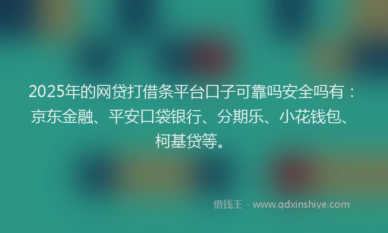 2025年的网贷打借条平台口子可靠吗安全吗有：京东金融、平安口袋银行、分期乐、小花钱包、柯基贷等。