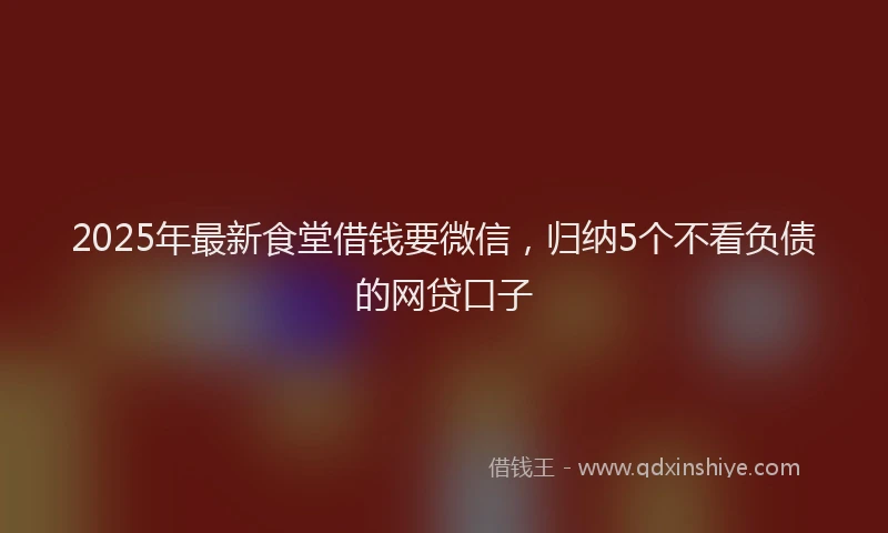 2025年最新食堂借钱要微信，归纳5个不看负债的网贷口子