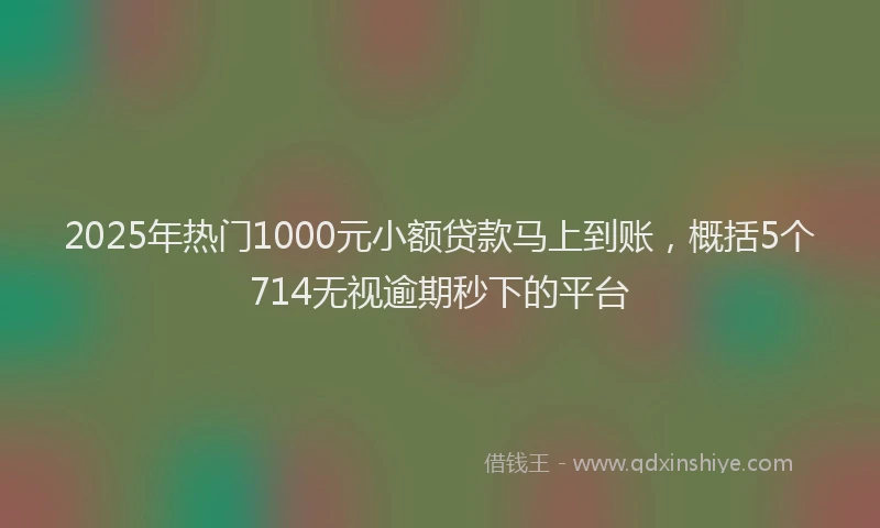 2025年热门1000元小额贷款马上到账，概括5个714无视逾期秒下的平台