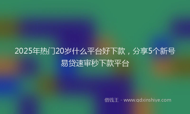 2025年热门20岁什么平台好下款，分享5个新号易贷速审秒下款平台