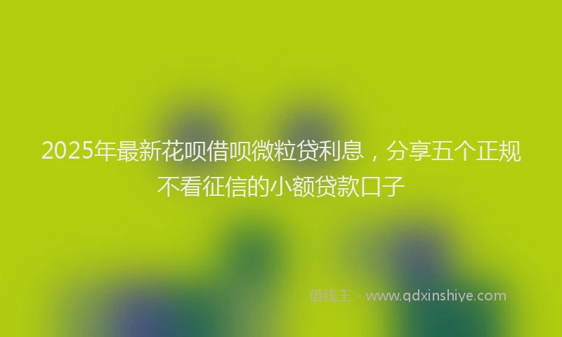 2025年最新花呗借呗微粒贷利息，分享五个正规不看征信的小额贷款口子