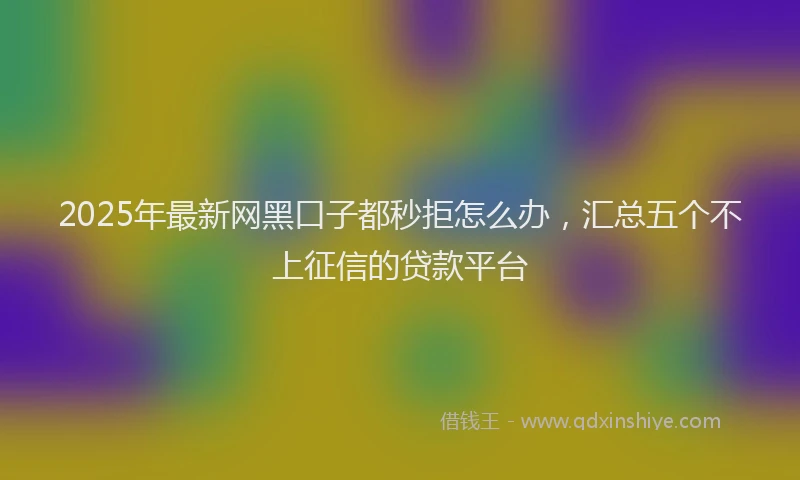 2025年最新网黑口子都秒拒怎么办，汇总五个不上征信的贷款平台