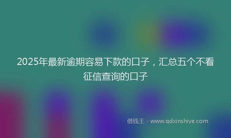 2025年最新逾期容易下款的口子，汇总五个不看征信查询的口子