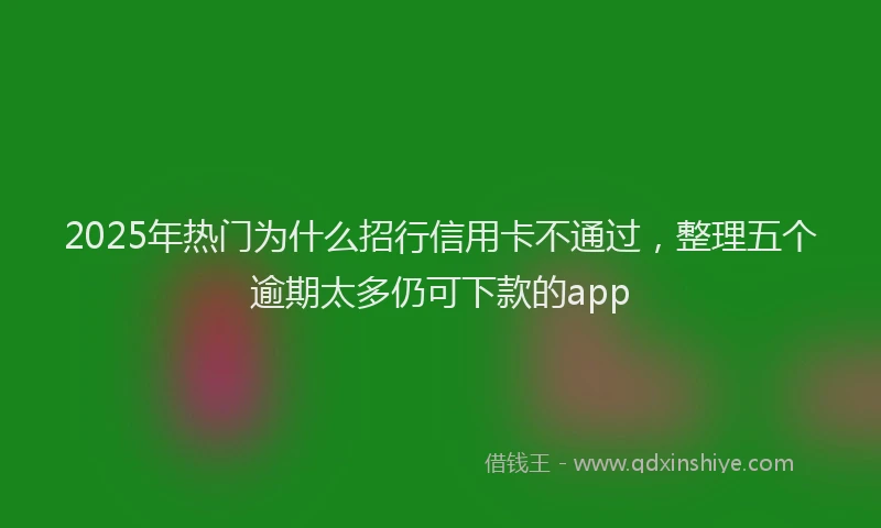 2025年热门为什么招行信用卡不通过，整理五个逾期太多仍可下款的app