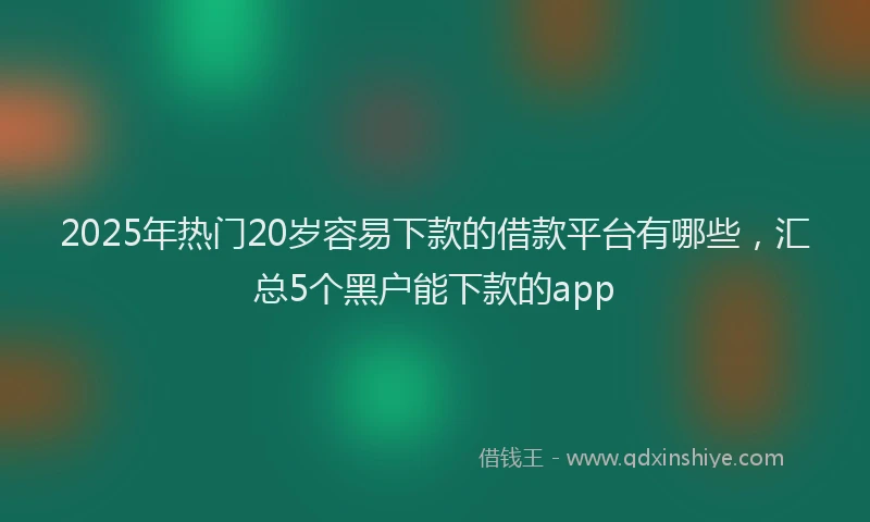 2025年热门20岁容易下款的借款平台有哪些，汇总5个黑户能下款的app
