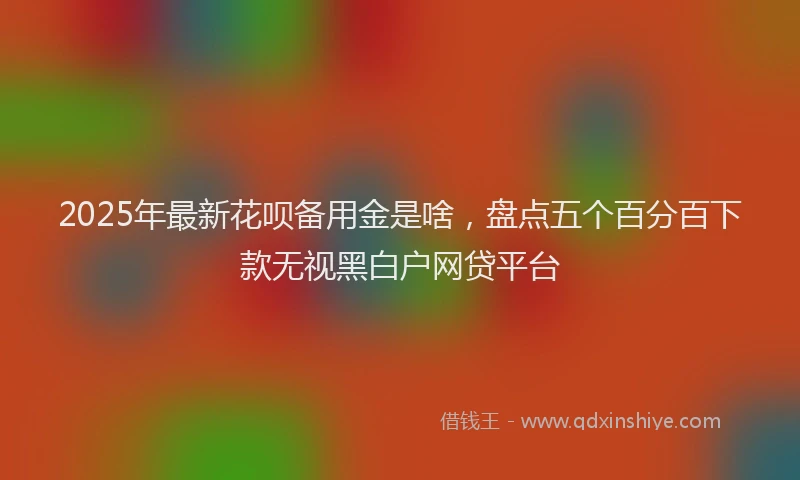 2025年最新花呗备用金是啥，盘点五个百分百下款无视黑白户网贷平台