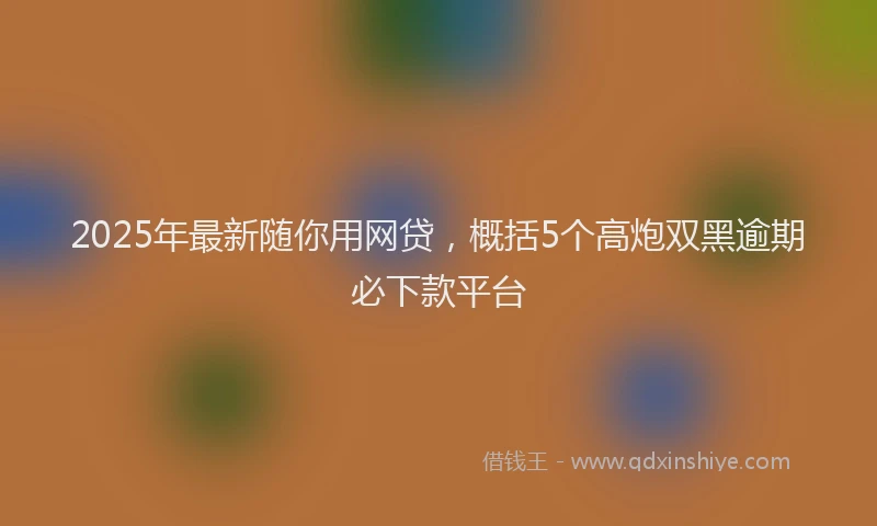 2025年最新随你用网贷，概括5个高炮双黑逾期必下款平台
